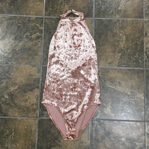 Pink Velvet Bodysuit